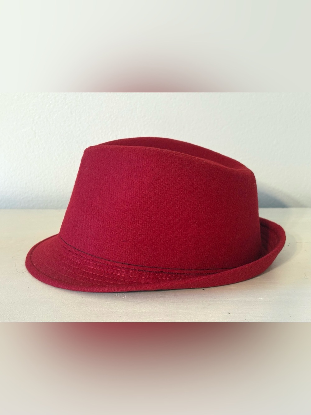 Red Felt Fedora Hat